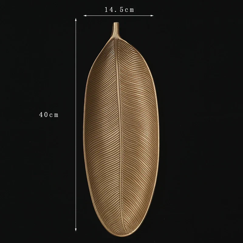 DecorBites™ Gold Leaf Plate: Luxury Decorative Tray for Jewelry, Candy, Fruit & Trinkets