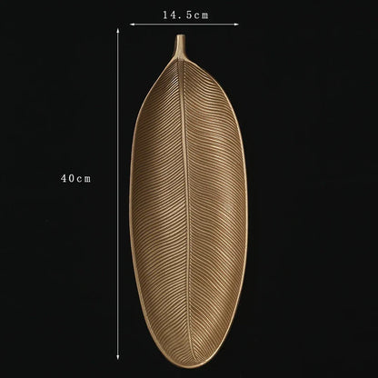 DecorBites™ Gold Leaf Plate: Luxury Decorative Tray for Jewelry, Candy, Fruit & Trinkets