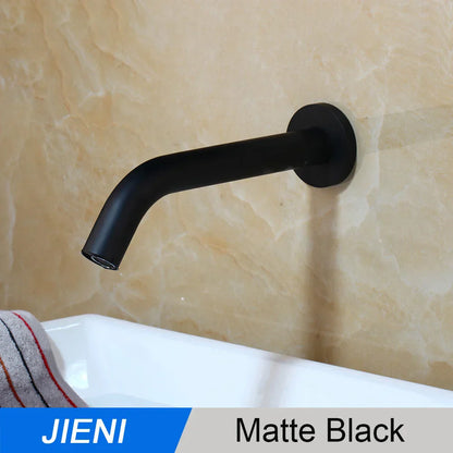 DecorBites™ Black Chrome Sensor Bathroom Sink Mixer Tap Faucet – Wall Mount Automatic Touch