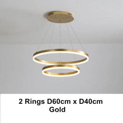 Lámpara colgante de techo regulable DecorBites™ con forma de anillo LED - Color café dorado