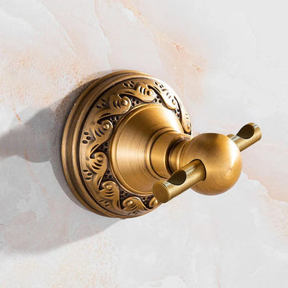 DecorBites™ Brass Bathroom Accessories Set: Robe Hook, Paper Holder, Towel Bar, Soap Basket