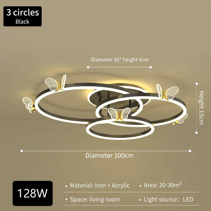 Lámpara de Techo LED Mariposa Luxe™ Decorbites: Atmósfera Moderna, Brillante y Elegante