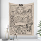 Decobites Black & White Tarot Witchcraft Tapestry | Bohemian Hippie Mandala Wall Decor