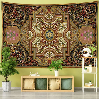 Decobites Persian Mandala Printed Blanket Tapestry for Retro Home Decor