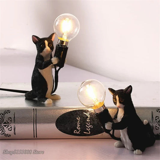 DecorBites™ Cat Resin Table Lamp for Children's Bedroom Decor
