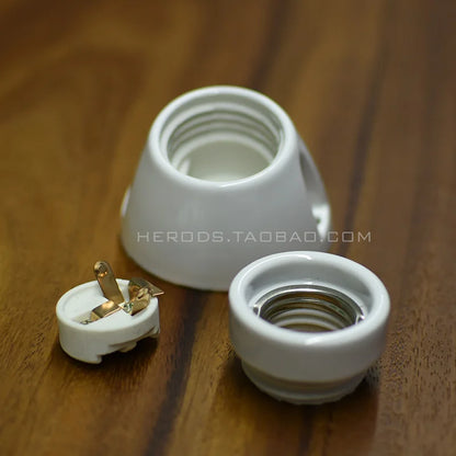 DecorBites™ Ceramic E27 Lamp Bulb Holder Base, Table Ceiling Fitting Socket Lampholder