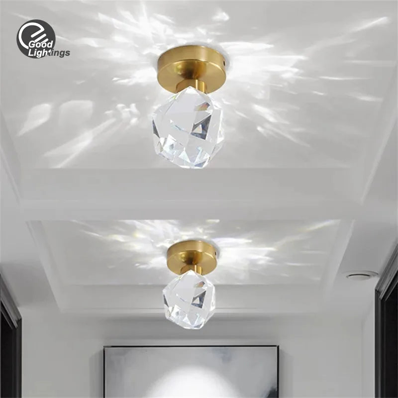 DecorBites™ Crystal LED Ceiling Light Modern Gold Living Room Indoor Lighting Fixture