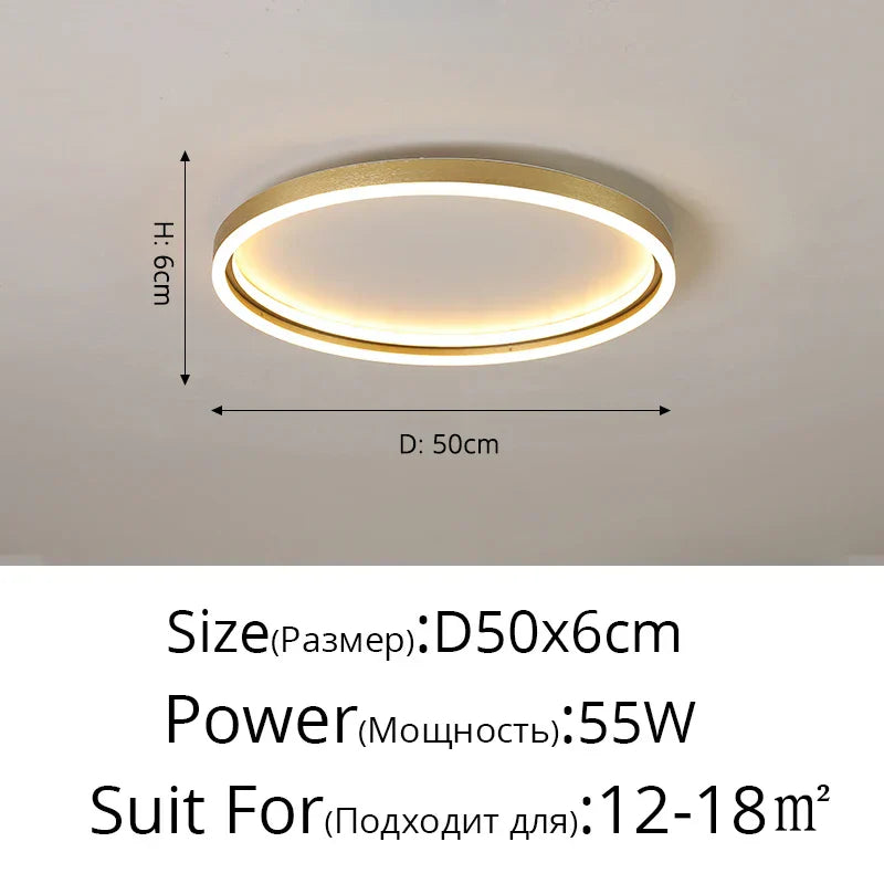 DecorBites™ LED Minimalist Chandelier in Black/Golden Finish for Living Room and Bedroom