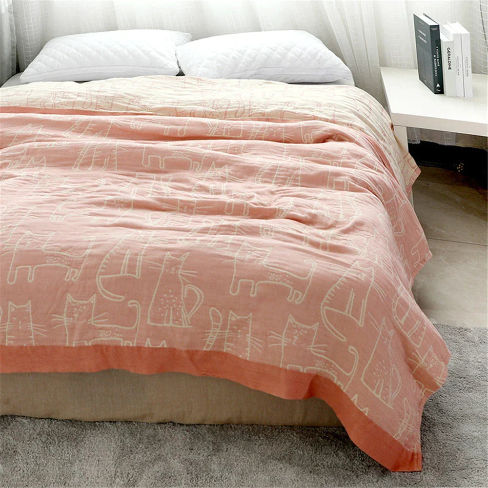 Decorbites™ Manta de Algodón y Bambú de Verano Japonesa - Cobertor de Cama de Alta Calidad