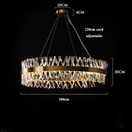 Lámpara de araña LED de cristal dorado Decorbites™ para comedor