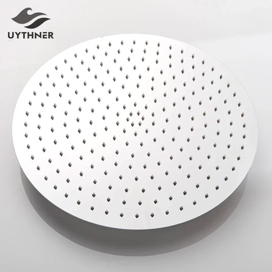 DecorBites™ 16" Round Rainfall Shower Head Stainless Steel Ultrathin Chrome Finish Showerhead