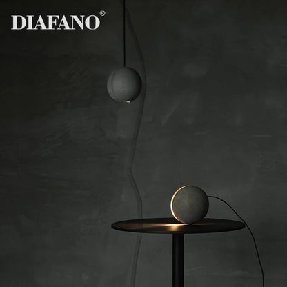 DecorBites™ Cement Pendant Light | Nordic Design Moon Planet Hanging Lamp for Dining Room
