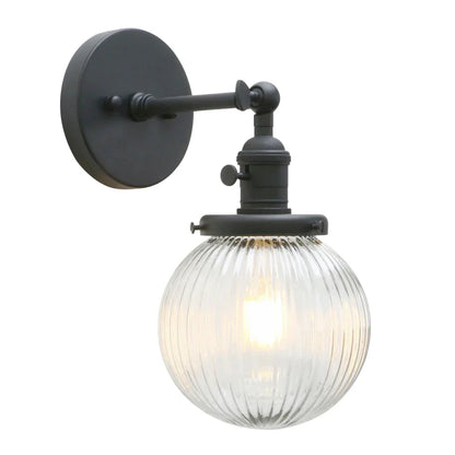DecorBites™ Industrial Ribbed Glass Wall Sconces for Kitchen Living Room Bedroom
