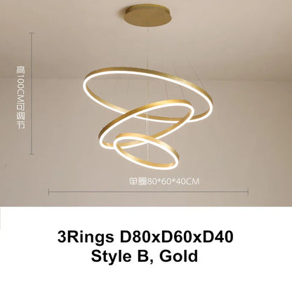 Lámpara colgante de techo regulable DecorBites™ con forma de anillo LED - Color café dorado