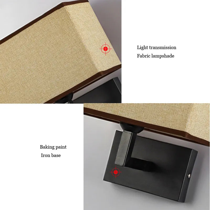 DecorBites™ Hotel Fabric Wall Lamp: Nordic Modern Style, Chinese-Inspired. Bedroom, Staircase, and Bedside Lighting Solution.
