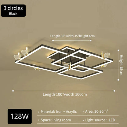 DecorBites™ Butterfly Ceiling Lamp: Modern Rectangular Living Room Light for Master Bedroom