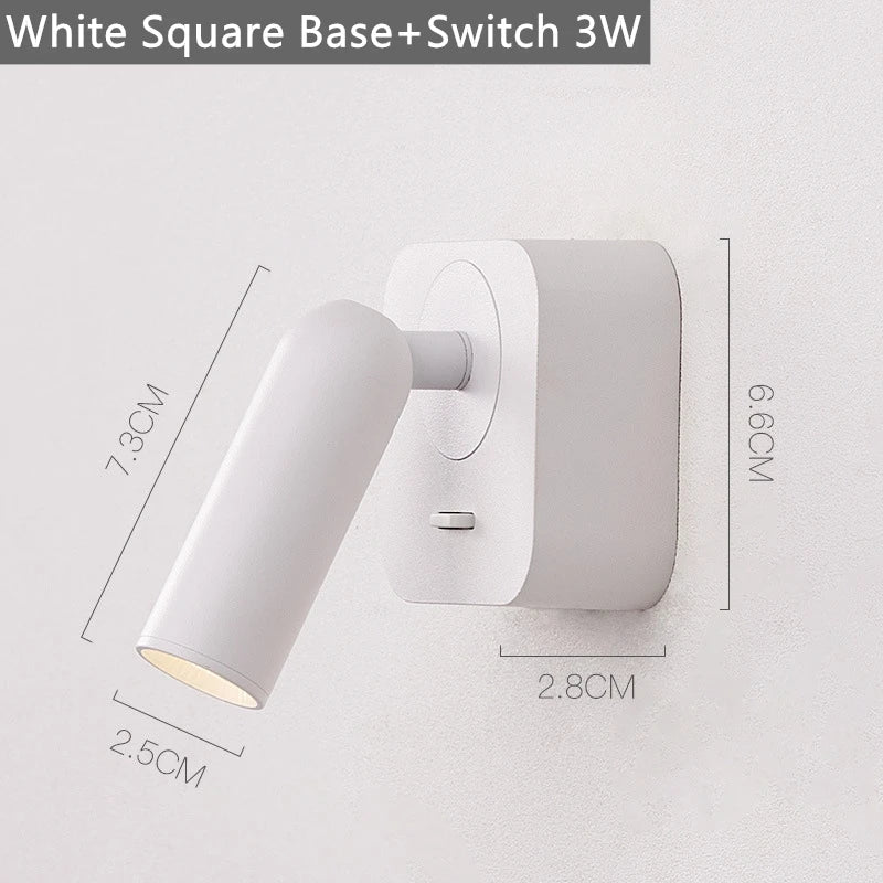 DecorBites™ LED Reading Wall Lamp with Switch | 350º Rotation | 3W Bedside Sconce for Home Decor