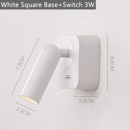DecorBites™ LED Reading Wall Lamp with Switch | 350º Rotation | 3W Bedside Sconce for Home Decor