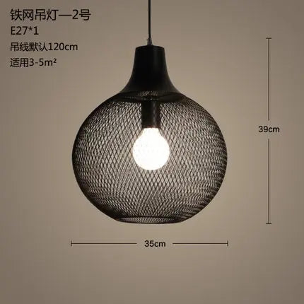 DecorBites™ Industrial Birdcage Chandelier: Retro Iron Net Hanging Lamp for Creative Home Lighting