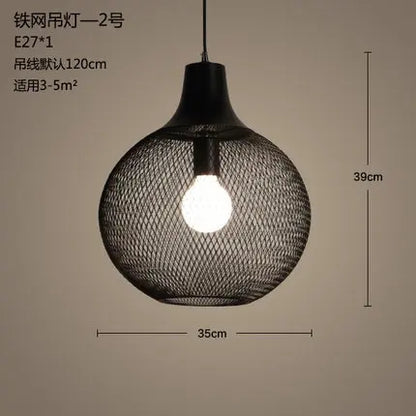 DecorBites™ Industrial Birdcage Chandelier: Retro Iron Net Hanging Lamp for Creative Home Lighting