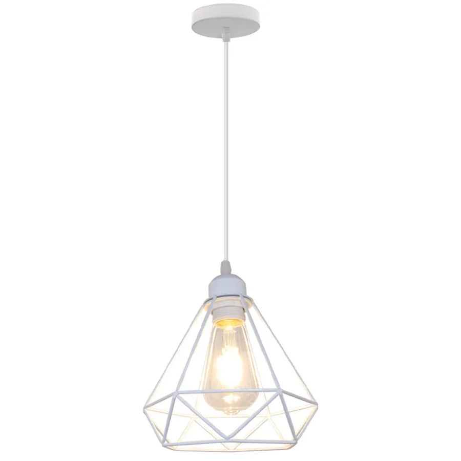 DecorBites™ Diamond Cage Wrought Iron Pendant Light for Dining Room and Kitchen Island