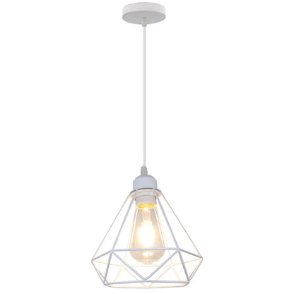 DecorBites™ Diamond Cage Wrought Iron Pendant Light for Dining Room and Kitchen Island