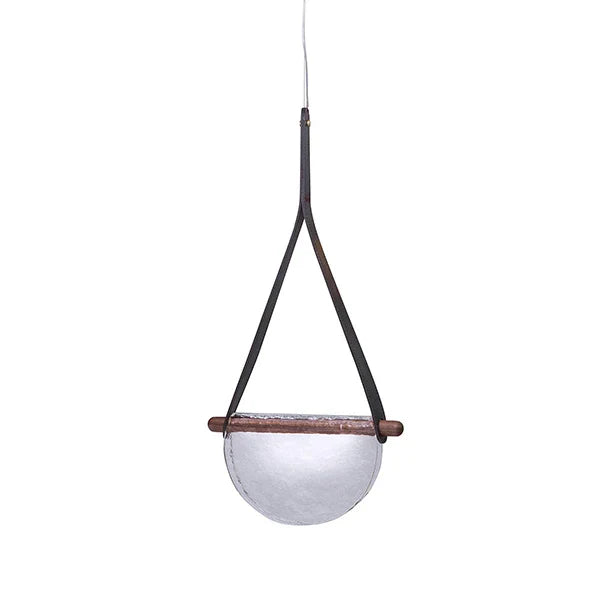 DecorBites™ Handmade Leather Glass Pendant Lamp for Room Restaurant Bedside - Modern Style