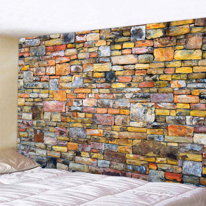 DecorBites™ Brick Wall Texture Bohemian Mandala Wall Hanging Tapestry for Home Decor
