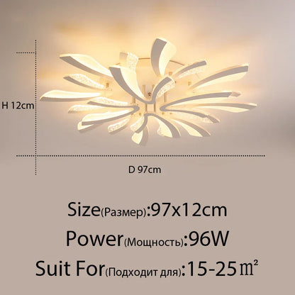 Lámpara de techo LED DecorBites™ para sala de estar, dormitorio, comedor o estudio, blanca y negra.