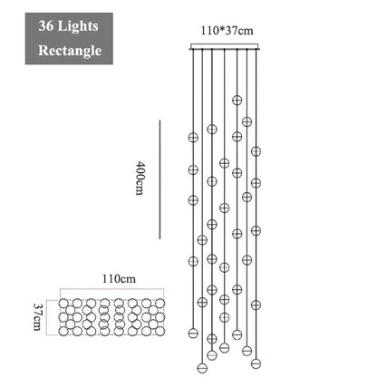 DecorBites™ Crystal LED Chandelier: Modern Luxury Pendant Lights for Staircase, Bedroom, and Living Room
