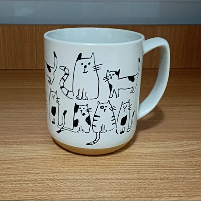 Hand-Painted Cat Ceramic Coffee Mug