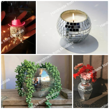 Handcrafted Glittering Disco Ball Sculpture