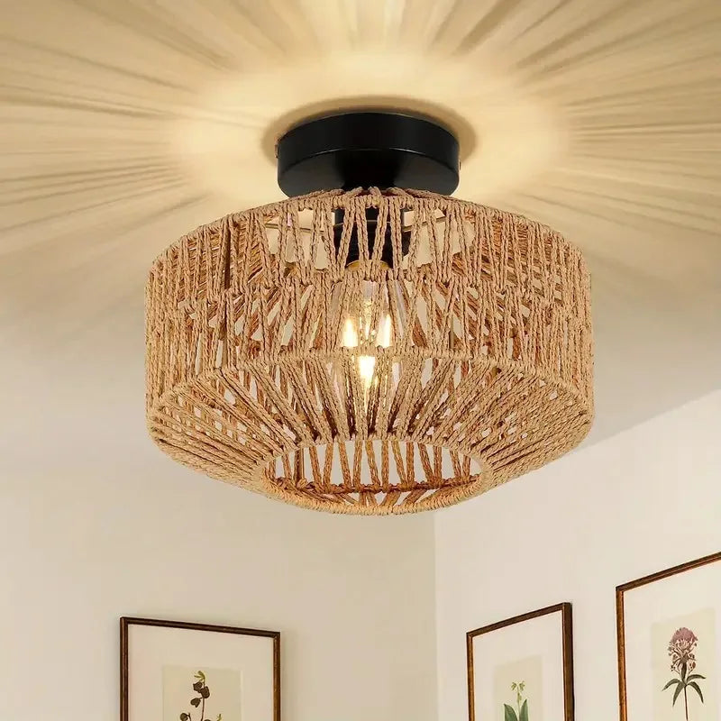 Handmade Bamboo Rattan Chandelier Light