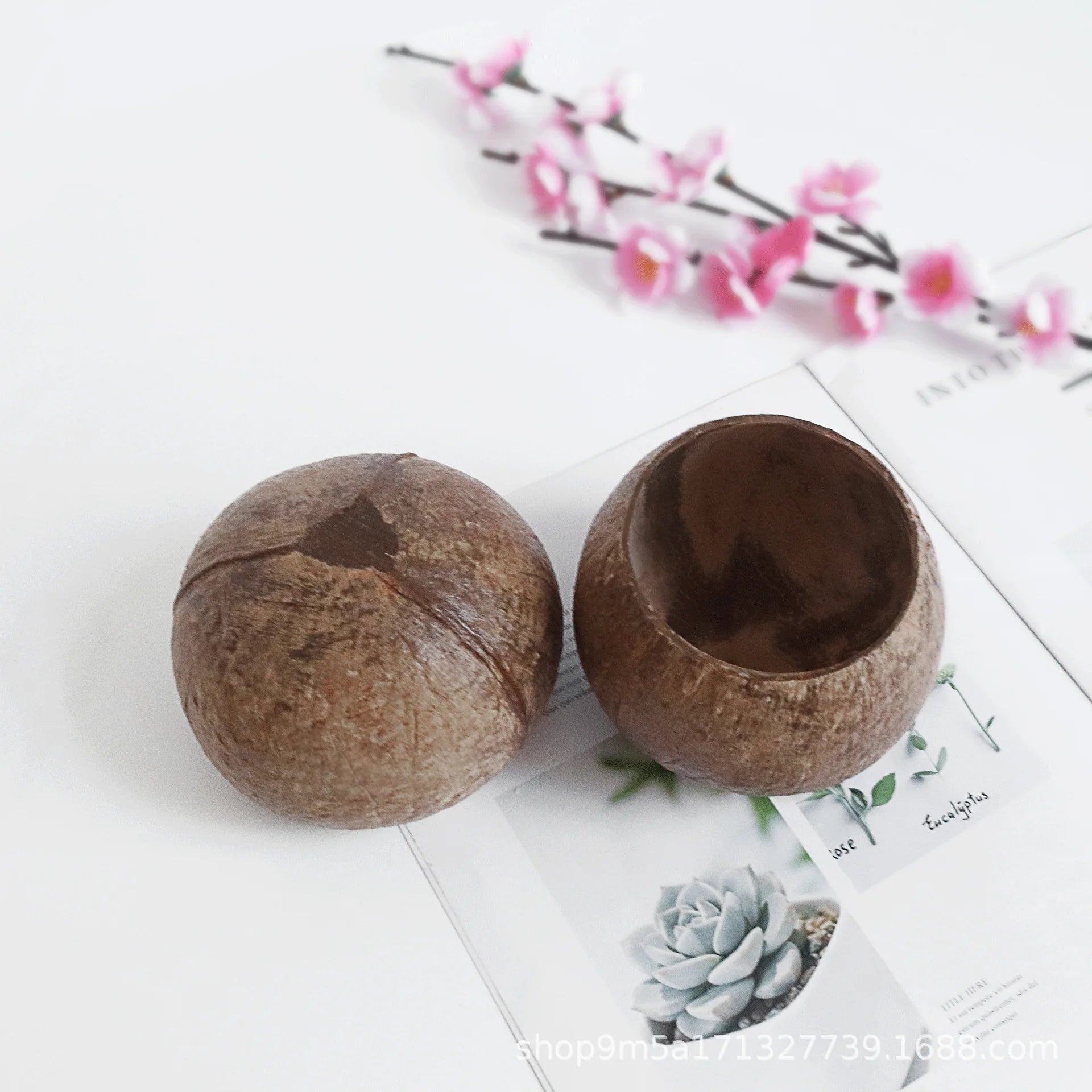 Handmade Coconut Shell Candle Bowl