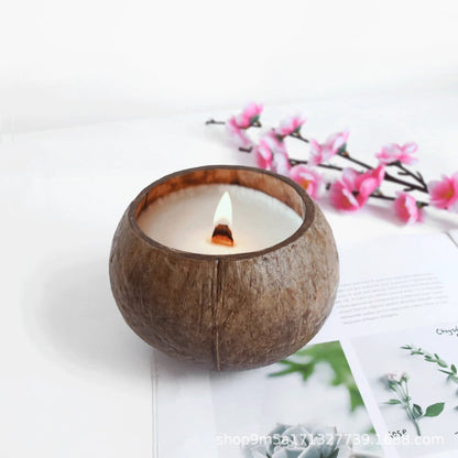 Handmade Coconut Shell Candle Bowl