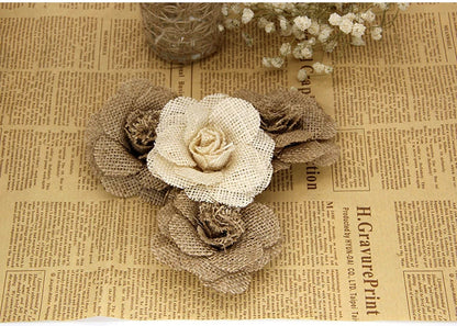 Handmade Jute Burlap Rose Flowers