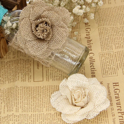 Handmade Jute Burlap Rose Flowers