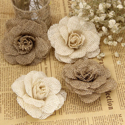 Handmade Jute Burlap Rose Flowers