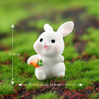 Handmade Resin Carrot Rabbit Figurines