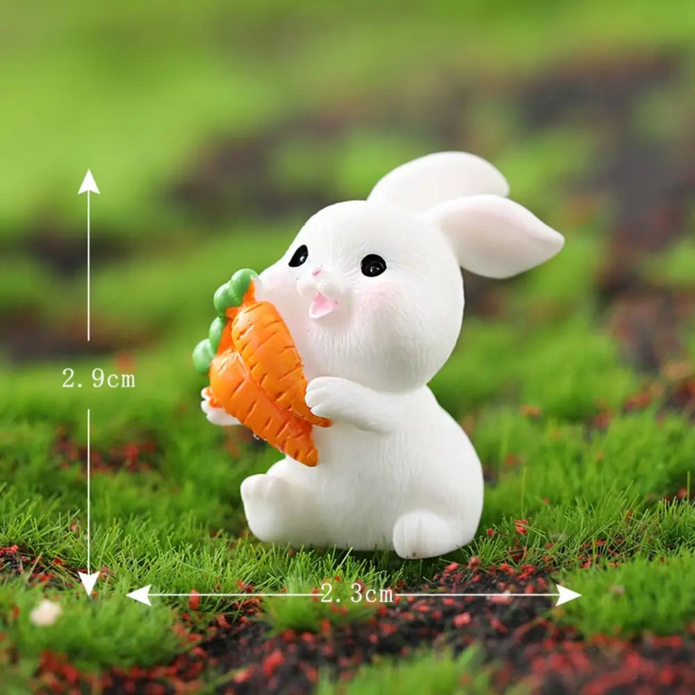 Handmade Resin Carrot Rabbit Figurines