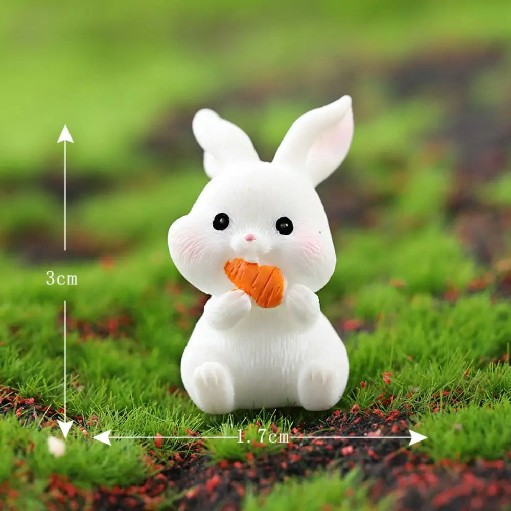 Handmade Resin Carrot Rabbit Figurines