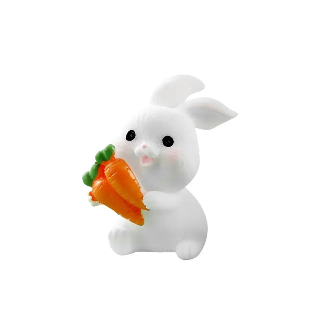 Handmade Resin Carrot Rabbit Figurines