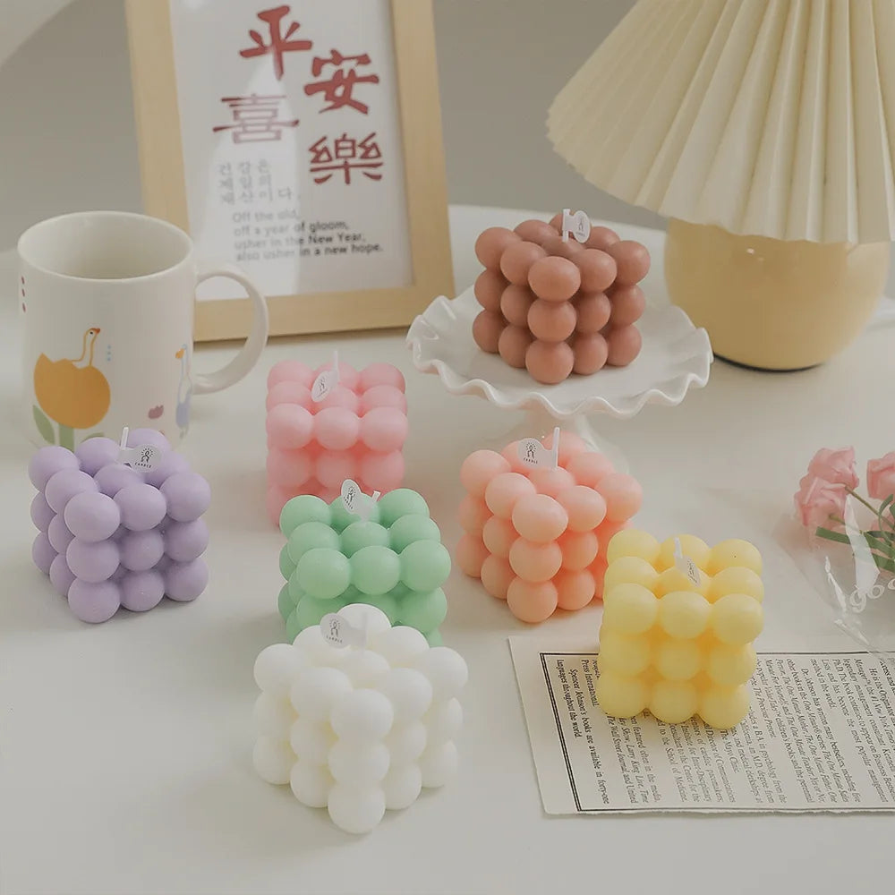 Handmade Soy Bubble Cube Candle