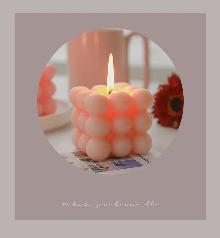 Handmade Soy Bubble Cube Candle