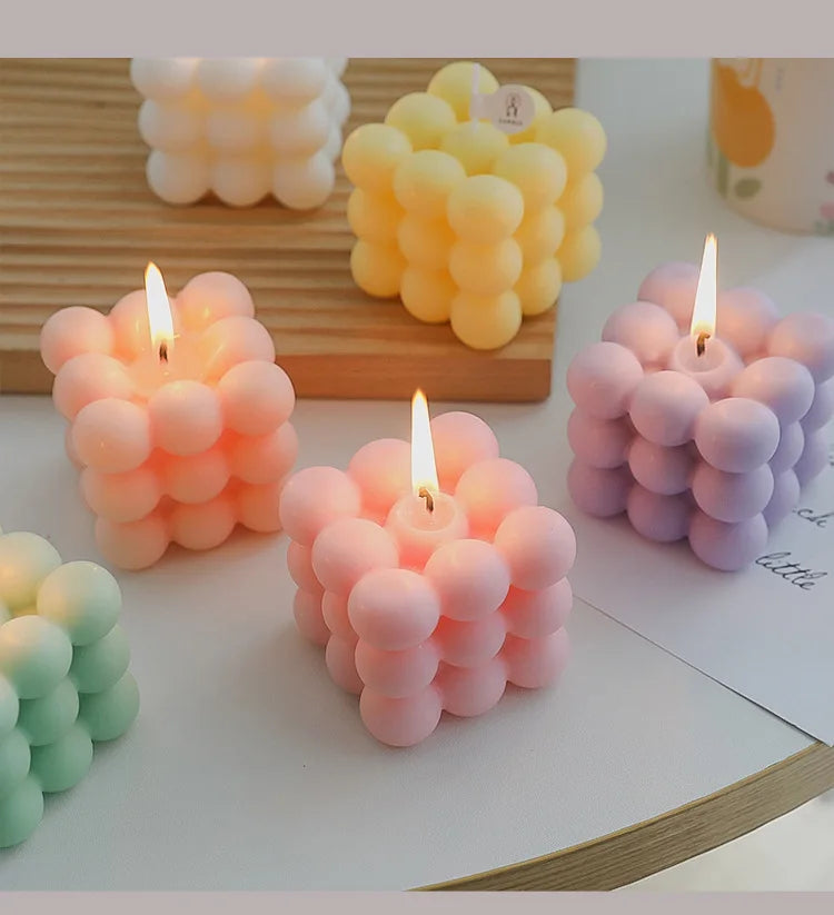 Handmade Soy Bubble Cube Candle