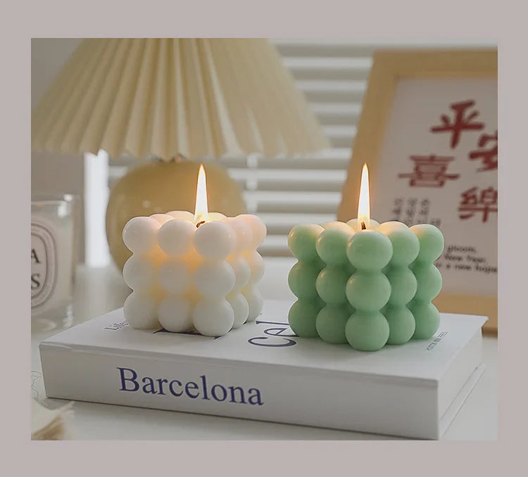 Handmade Soy Bubble Cube Candle