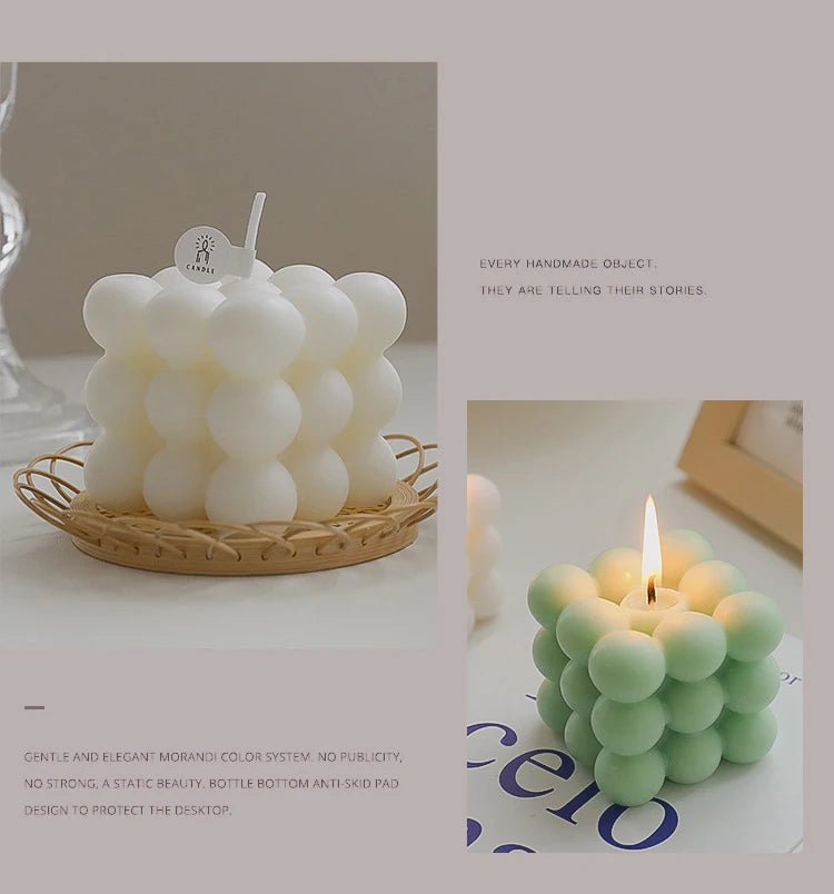 Handmade Soy Bubble Cube Candle