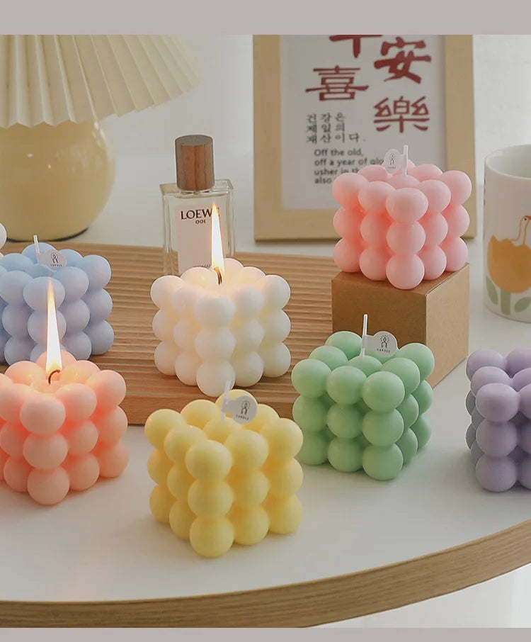 Handmade Soy Bubble Cube Candle