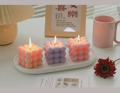 Handmade Soy Bubble Cube Candle