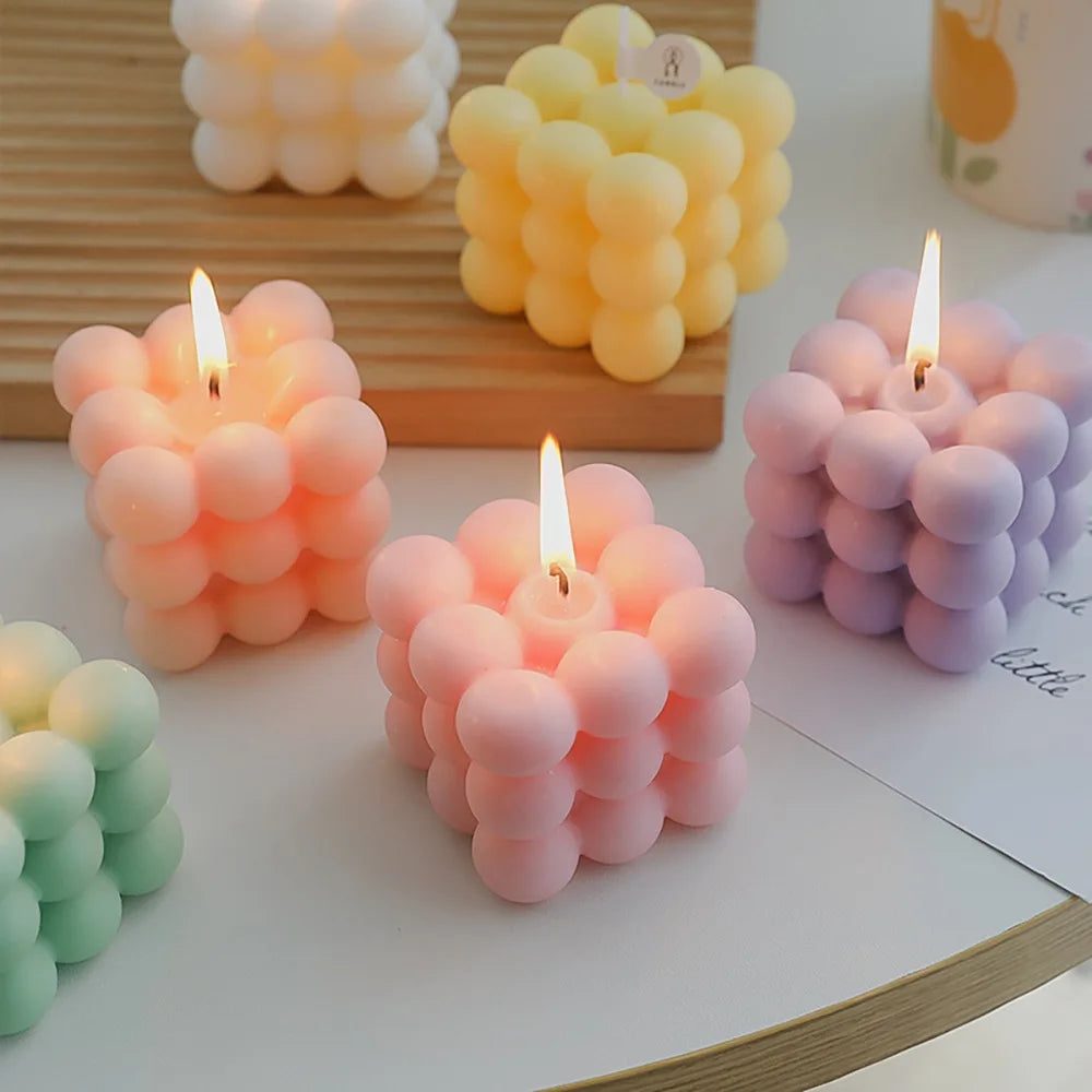 Handmade Soy Bubble Cube Candle